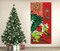 Christmas Door Cover Xmas Winter Holiday Party Decoration Front Porch Sign(Red and Green)70.87"L x 35.43"W